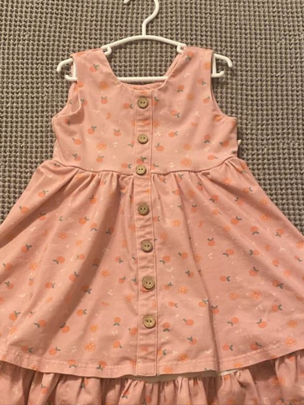 Charming Mary Girls Peach Button-Front Summer Dress